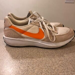 Nike Men's Beige and Orange Sneakers